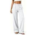 thumbnail image 5 of Women's Wide Leg Sweatpants Fashion Casual High Waist Loose Pocket Straight Solid Long Athletic Workout Pants, 5 of 6