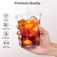thumbnail image 3 of 20 Pcs 16 oz Clear Plastic Cups with Lids and Straws, Sturdy Food-Safe Disposable Cups for Iced Coffee, Smoothies and Cold Beverages, 3 of 6