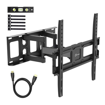 TV Wall Mount Bracket fits to Most 32-55 inch LED,LCD,OLED Flat Panel TVs, Tilt Full Motion Swivel Articulating Arms, Bring Perfect Viewing Angle, Max VESA 400X400, 99lbs Loading-by High