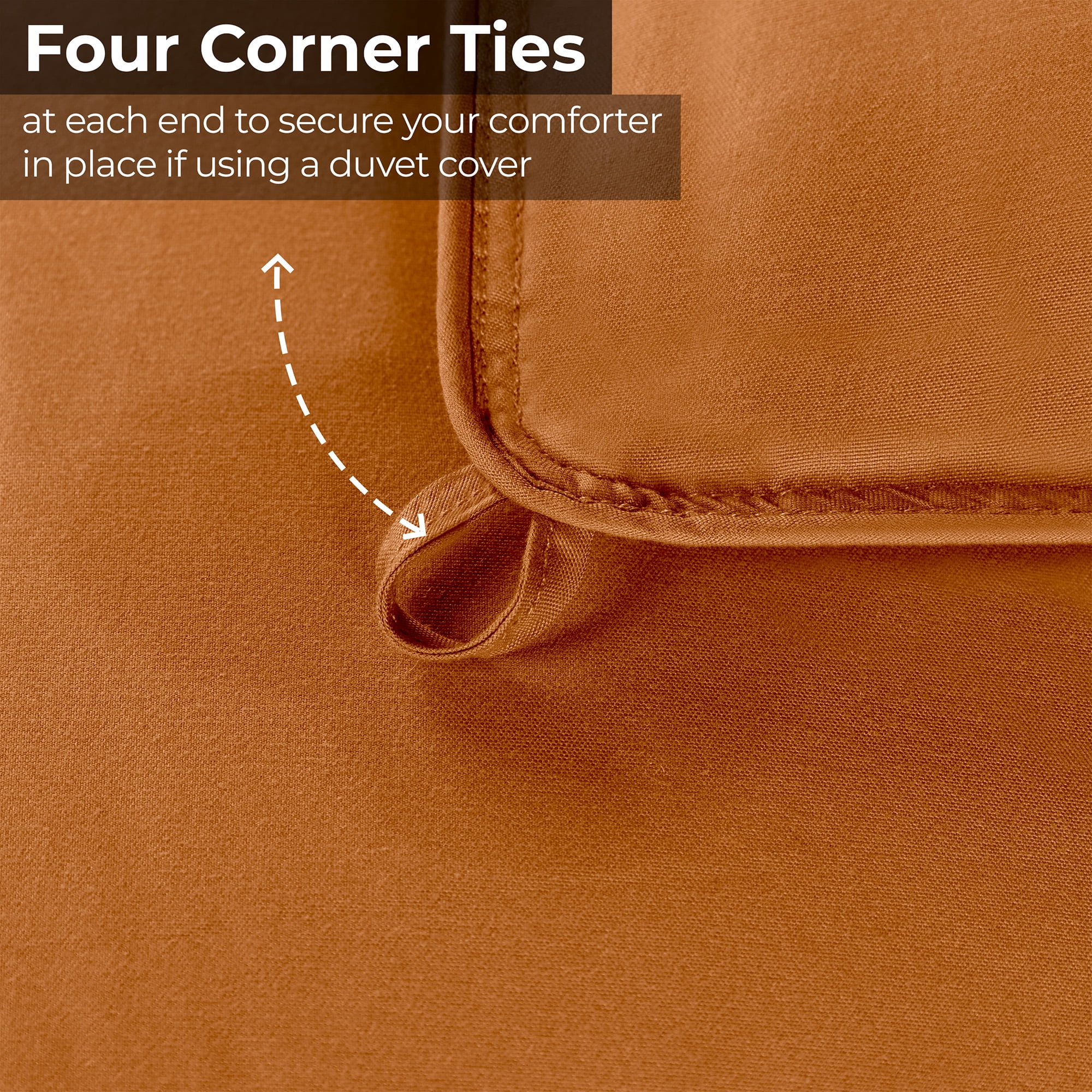 Superior Solid Comforter Down Alternative Bedding, Queen, Dusty Orange
