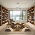 thumbnail image 2 of ODIKA 9'x12' Washable Area Rug Non-Shedding, Easy Care Boho Border Motif Southwestern Stripe Farmhouse Spotted Refined Structured for Master Suite, California King, Under Bed, 2 of 7