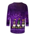 thumbnail image 6 of Ichuanyi Women's Carnival Print 3/4 Sleeve T-Shirt, Round Neck Casual Loose Fit Blouse Colorful Graphic Tee, 6 of 6