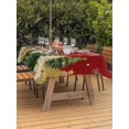 thumbnail image 2 of Outdoor Tablecloth with Umbrella Hole and Zipper, Red Christmas Rectangle Table Cloth 60x102 Inch Waterproof Tablecloth, Xmas Tree Snowflake Winter Farmhouse Picnic Table Cover for Patio Camping, 2 of 7