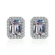 thumbnail image 5 of Pendientes de plata de ley 925 para mujer con incrustaciones de diamantes rectangulares de moissanita de talla esmeralda, 5 of 5
