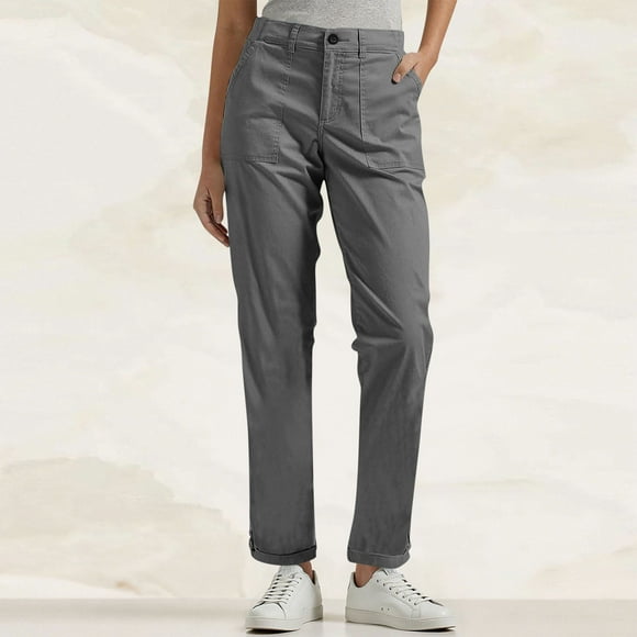 Neewe Wide Leg Pants Women's High Elastic Waisted in The Back Business Work Trousers Long Straight Suit Pants