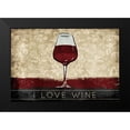 thumbnail image 2 of OnRei 24x17 Black Modern Framed Museum Art Print Titled - I Love Wine, 2 of 5