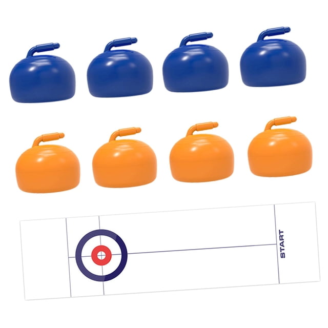 S SERENABLE Tabletop Curling Curlings and 1 Mat Portable Two Player Party Supplies Table Game for Entertainment Family Gathering