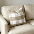 thumbnail image 2 of Striped Checkered 18x18 Square Throw Pillow Cover for Sofa Living Room Couch Bedroom Home Office Waist Support Cushion Cover Soft Breathable Modern Home Decor Housewarming Gift, 2 of 6