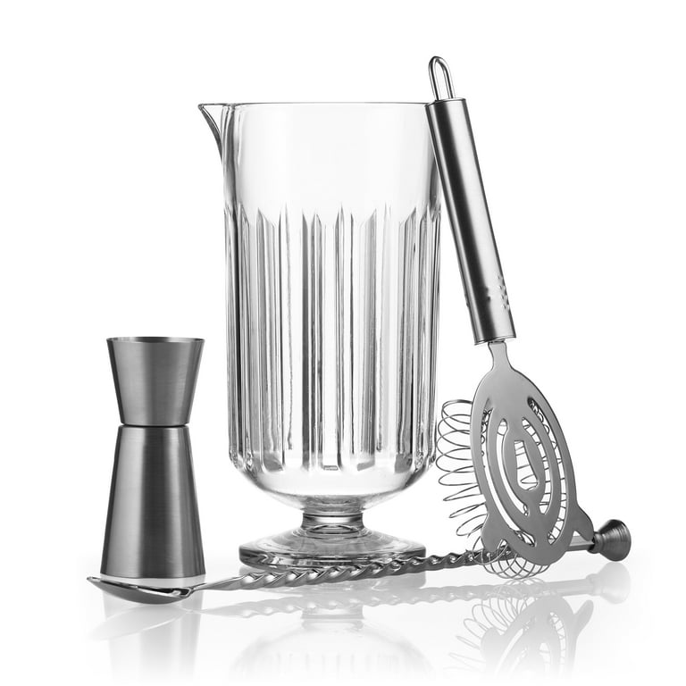 Libbey Classic Cocktail Flashback 4-Piece Bar Mixing Set, Clear