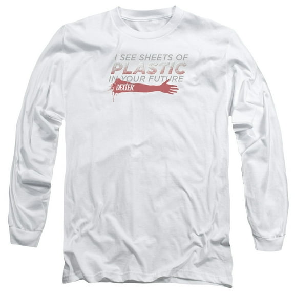 Dexter Plastic Prediction Long Sleeve Adult 18/1 T-Shirt White