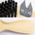 thumbnail image 3 of Cepillo de limpieza multifuncional de plástico con cerdas flexibles, agarre redondo y cómodo, material ABS duradero, incluye tenedor verde de acero inoxidable para eliminar manchas difíciles., 3 of 7