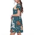 thumbnail image 2 of Vsdgher Robes Midi Maxi Décontractées pour Femmes Été 2025 Légères Manches Courtes Col Rond Robe de Plage, 2 of 6