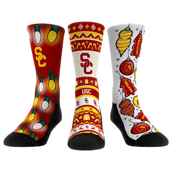 Rock Em Socks USC Trojans Unisex Holiday 3-Pack Crew Socks