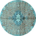 thumbnail image 1 of Ahgly Company Indoor Round Persian Light Blue Traditional Area Rugs, 6' Round, 1 of 4