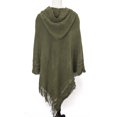 thumbnail image 2 of StylesILove Women Fringed Lace Up Hooded Poncho Pullover Cardigan Soft Wrap (Olive), 2 of 2