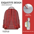 thumbnail image 5 of Red and Black Checkered Backpack for School,Cute School Bag,Schoolbag with Adjustable Shoulder Straps & Padded Back,15.3"x11"x7.1".﻿, 5 of 6