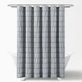thumbnail image 3 of Lush Decor Waffle Stripe Woven Cotton Shower Curtain, 72x72, Light Gray, Single, 3 of 10