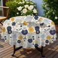 thumbnail image 4 of Pioneer Flower Floral Print Pattern Round Tablecloth 60 X 60 Inch, Wrinkle Resistant Wipeable Table Cloth for Kitchen Dining Picnic Patio Party, 4 of 6