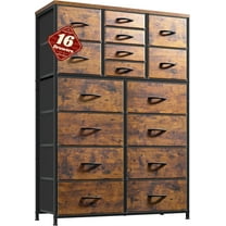 CRXX 57“H Tall Dresser for Bedroom with 16 Drawers,Fabric Dressers & chests of Drawers for Bedroom,Large Dresser for Closet,Sturdy Metal Frame & Wood Top,Entryway, Hallway-Rustic Brown