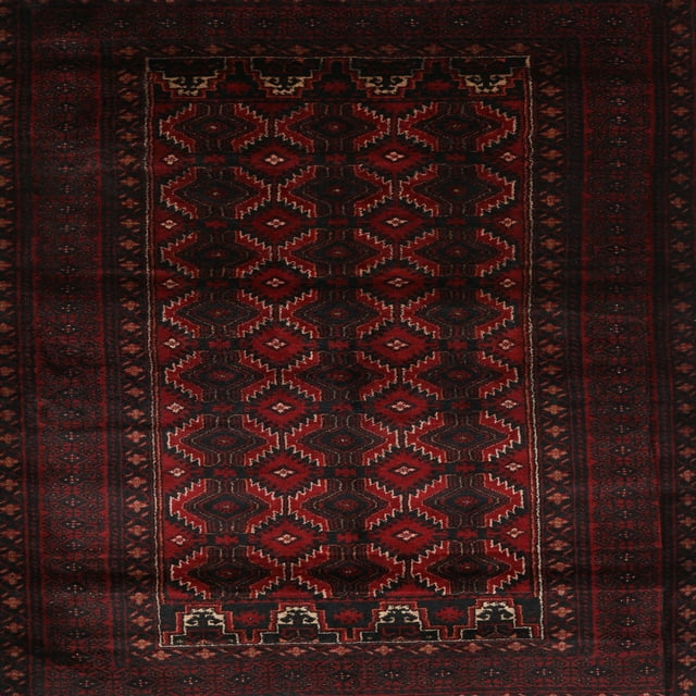 Ahgly Company Tapis d'Intérieur Lavable en Machine Carré Traditionnel Gris Minuit, 4 Pieds Carré
