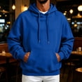 thumbnail image 2 of Nestiefly Hoodie for Men Fleece Long Sleeve Oversize Hooded Sweatshirts Casual Fall Track Pullover with Pocket Blue M, 2 of 9