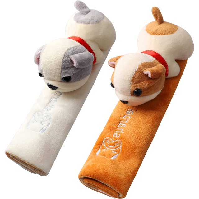 Car Cute Puppy Seat Belt Pad Shoulder Cover Shoulder Seat Belt Cover 2pcs