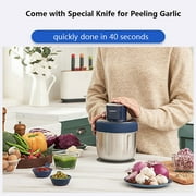 Joydeem Electric Food Processor,Meat Grinder with Garlic Peeler,Vegetable Fruit Chopper with 3 Stainless Steel Bowls,Blue