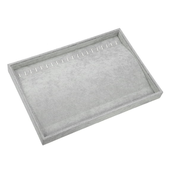 1 Pcs Velvet Necklace Jewelry Tray Stackable Tray Showcase for Necklace Pendants Gray
