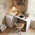 thumbnail image 2 of HOMCOM L Shaped Computer Desk with 3 Drawers White Wood Grain, 2 of 10