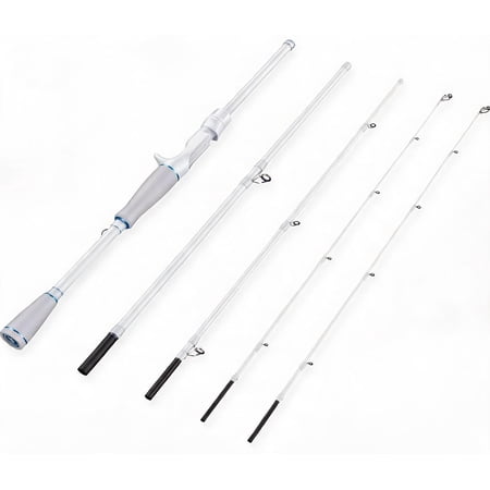 Travel Fishing Rod 6 6 Medium-Heavy Power Casting Rod 4-Piece IM6 Graphite Blank with Stainless Steel Guides and Ceramic Rings
