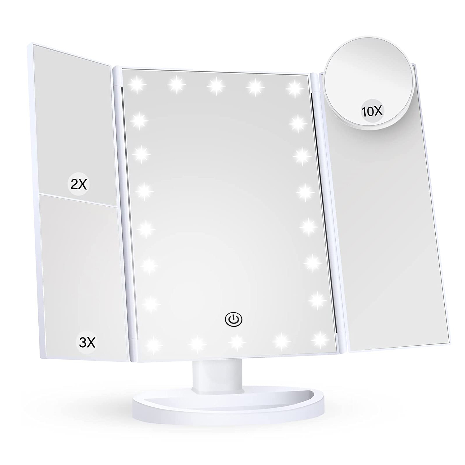 BN-LINK Trifold LED Lighted Makeup Mirror with 10X Mirror photo 1