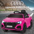 thumbnail image 4 of Costway Kids Ride On Car 12V Licensed Audi RS Q8 with Remote Control Lights Music Pink, 4 of 10