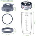 thumbnail image 2 of New Blender Cup and Blade Replacement Parts 32oz Cup and Extractor Blade and 2 Rubber Gaskets Compatible High-Speed Blender/Mixer System 600W/900W Series, 2 of 5