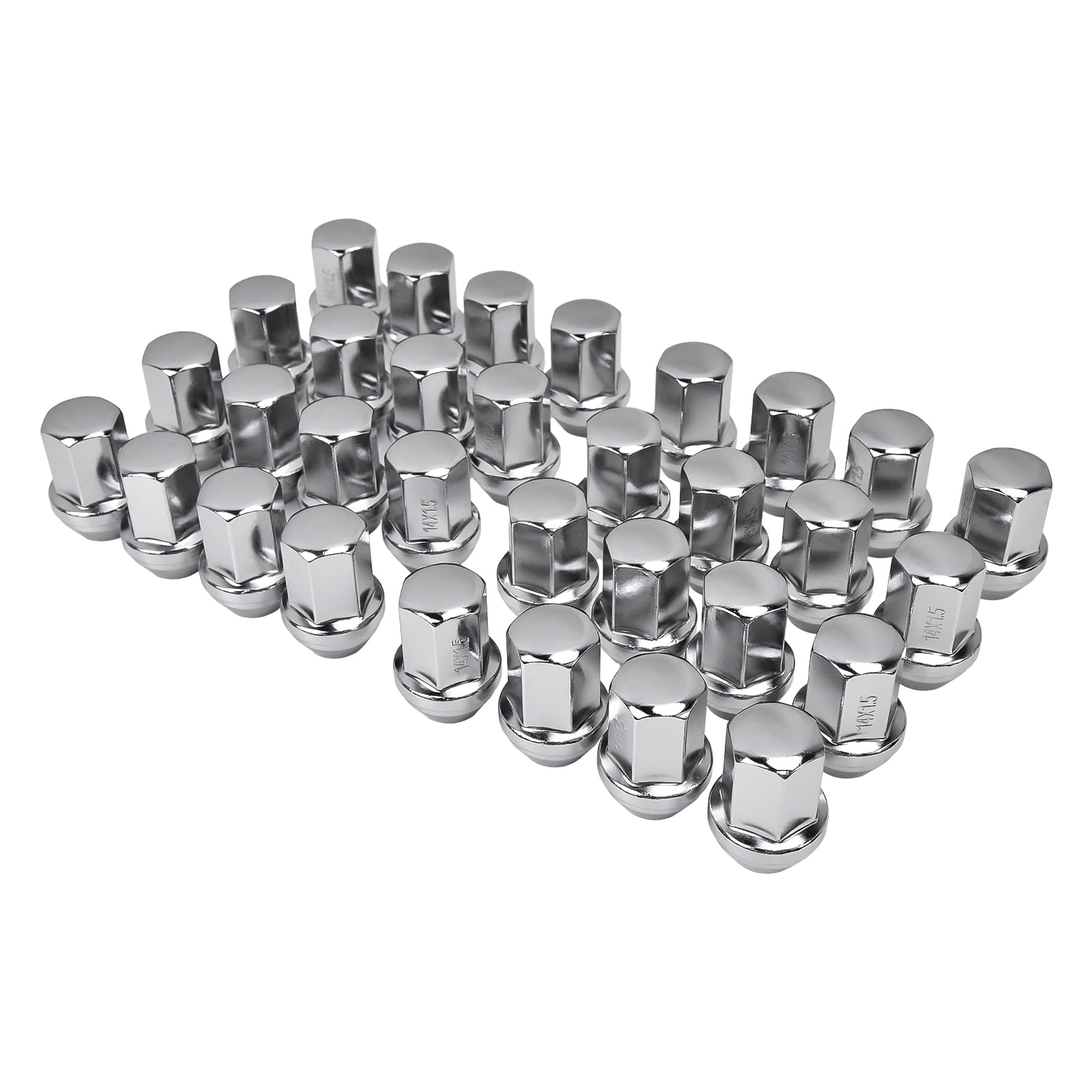 Hex Autoparts 32PCS 14x1.5 Chrome Lug Nuts for Chevy GMC Silverado 2500 3500 GMC Sierra 2500 Hummer H2