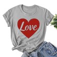 thumbnail image 6 of VKOYWKM Women's Valentines Day T Shirts Romantic Love Heart Graphic Tee Tops Short Sleeve Crew Neck Valentine Gift Tee Casual Hearts Tops, 6 of 6