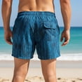 thumbnail image 3 of Guluxicc Men's Swim Trunks Elastic Waist Drawstring Swimwear Shorts Print Regular Fit Summer Casual Beach Board Shorts, 3 of 8