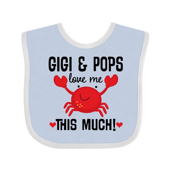 Inktastic Gigi and Pops Love Me Grandchild Boys or Girls Baby Bib