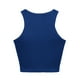 thumbnail image 3 of Camiseta sin mangas lisa para mujer - Blusa corta, cuello redondo - Poliéster, tallas S-XXL, 3 of 4
