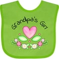 thumbnail image 3 of Inktastic Grandpa's Girl Heart Flowers Girls Baby Bib, 3 of 4