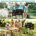 thumbnail image 7 of NiamVelo BBQ Charcoal Grills Outdoor BBQ Grill Camping Grill, Stainless Steel Grill Offset Smoker with Cover, Portable BBQ Barbecue Grill for Picnic Camping Party, Black, 7 of 7