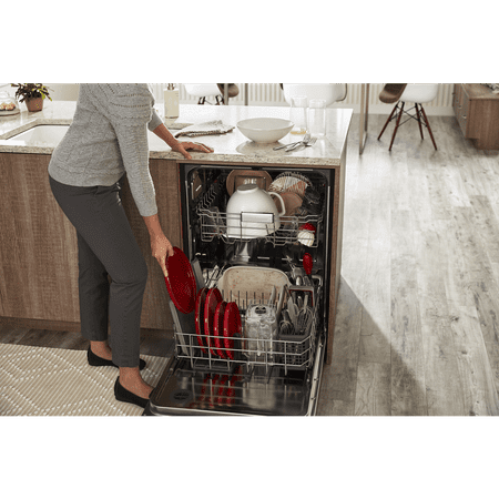 KitchenAid - 24" Front Control Built-In Dishwasher with Stainless Steel Tub, ProWash, 47 dBA - Stainless Steel