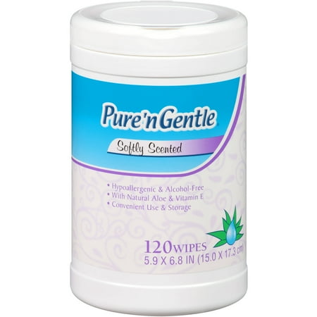 Pure 'n Gentle Softly Scented Wipes, 120 sheets