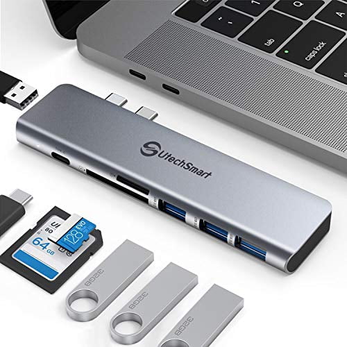 2 USB 3.0 Ports and SD/Micro Card Reader 4k HDMI Pass-Through Charging 7 in 1 USB C Hub LASUAVY 7-in-1 USB C Hub for 2016/2017/2018 MacBook Pro 13” and 15” USB C Adapter with 40Gbs Thunderbolt 3 