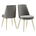 thumbnail image 2 of Weston Home Aurthur Upholstered Dining Chairs, Set of 2, Grey Velvet, Brushed Gold Legs, 2 of 10