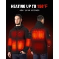 thumbnail image 2 of Chaqueta térmica WASOTO para hombre con batería de 9 V, 18400 mAh, color negro, 2 of 5