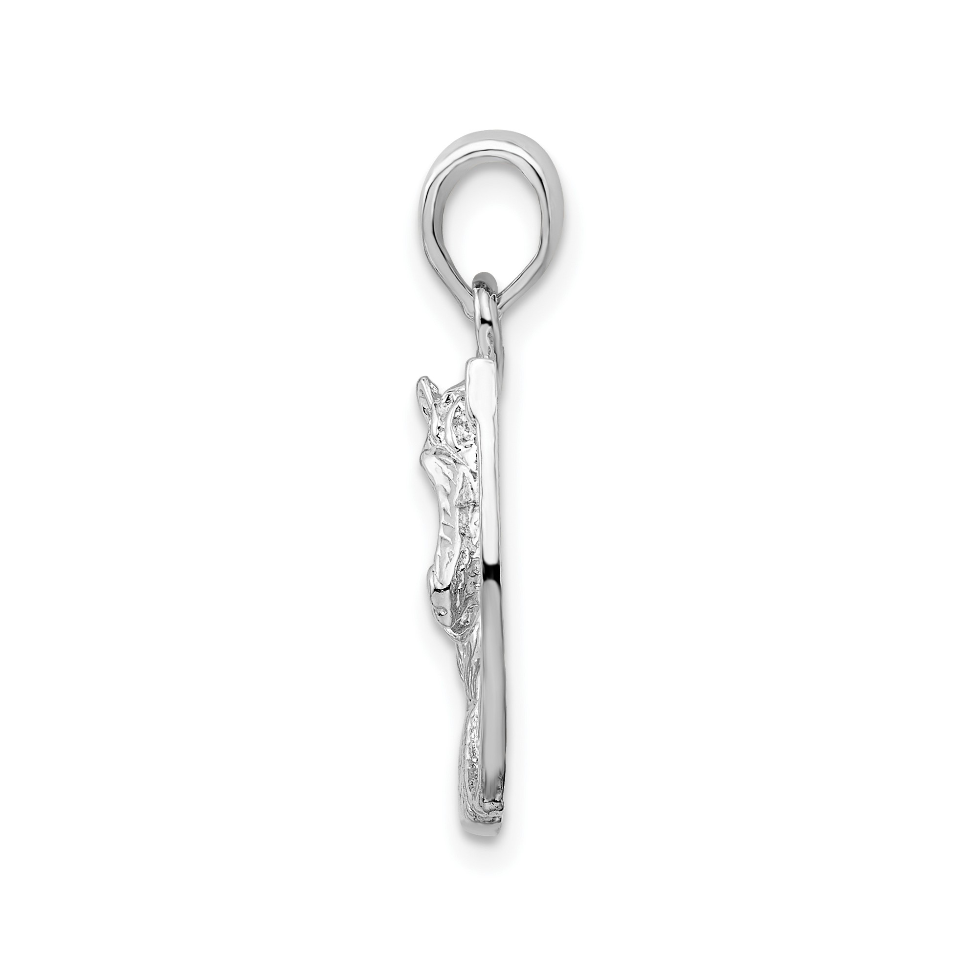 Sterling Silver Horse Head Pendant with Horseshoe, Western Equestrian Necklace for Women or Unisex, Country Ranch Style Jewelry Symbolizing Strength and Luck