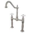 thumbnail image 1 of Kingston Brass Ks1078Px Victorian Vessel Sink Faucet With 7 Inch Extensions - Satin Nickel Finish, 1 of 1