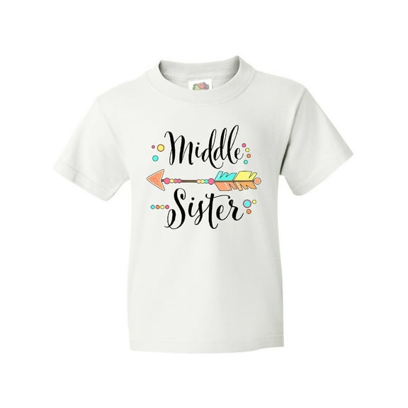 Inktastic Middle Sister- Dots and Arrow Youth T-Shirt