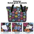 thumbnail image 2 of Tote Bag for Women - Colorful Animal Footprints Shoulder Bag - Large Utility Work Duffle Bag with Zipper Handbag for Travel, Work, Sprots, 2 of 5