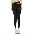 thumbnail image 7 of Womens Color Block Color Matching Tight Height Waist Exercise Yoga Pants Belly Suction Moisture Wicking Perspiration Quick Drying Breathable Running Fitness Pants(XL, Black), 7 of 7